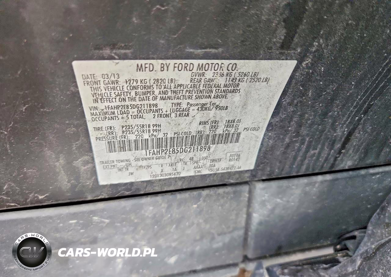 2013 Ford Taurus Sel VIN:1FAHP2E85DG211898 - 12