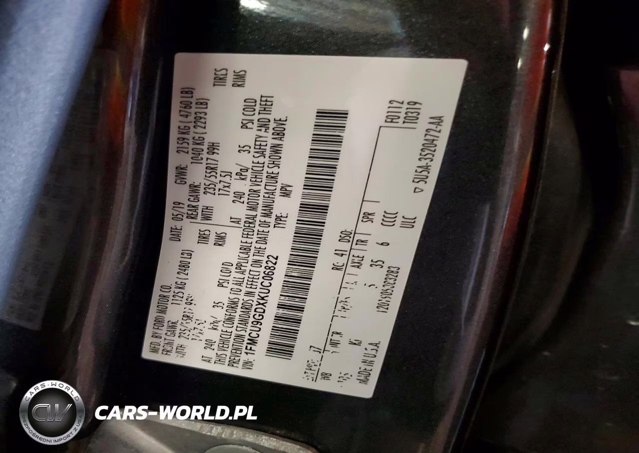 2019 Ford Escape Se VIN:1FMCU9GDXKUC06822 - 13