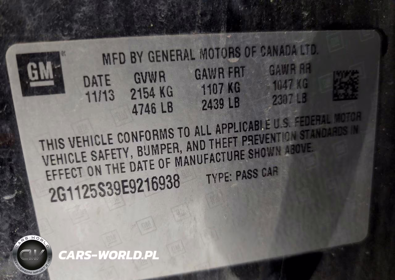 2014 Chevrolet Impala Lt VIN:2G1125S39E9216938 - 12