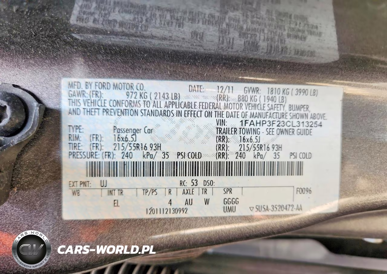 2012 Ford Focus Se VIN:1FAHP3F23CL313254 - 12