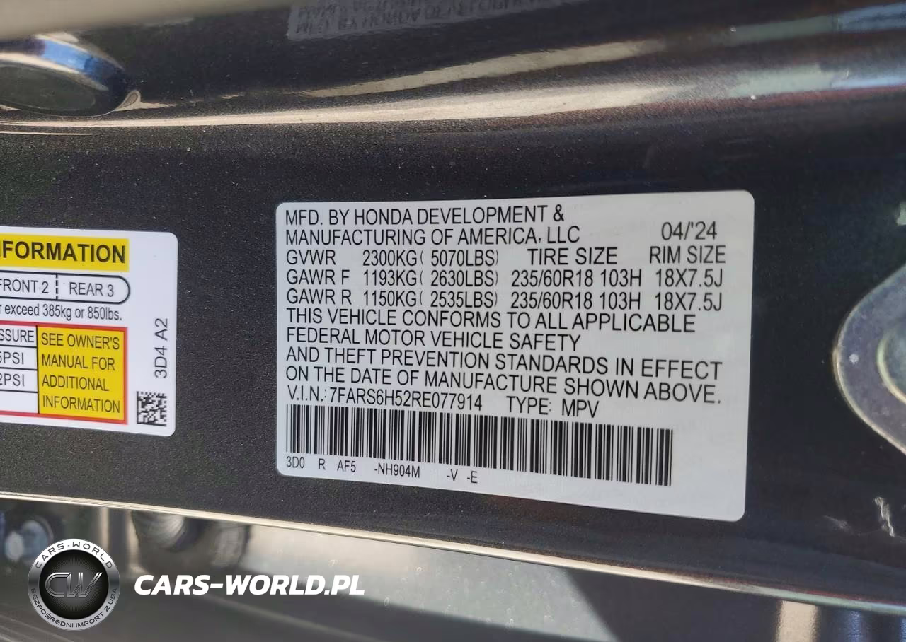 2024 Honda Cr-V Sport VIN:7FARS6H52RE077914 - 13