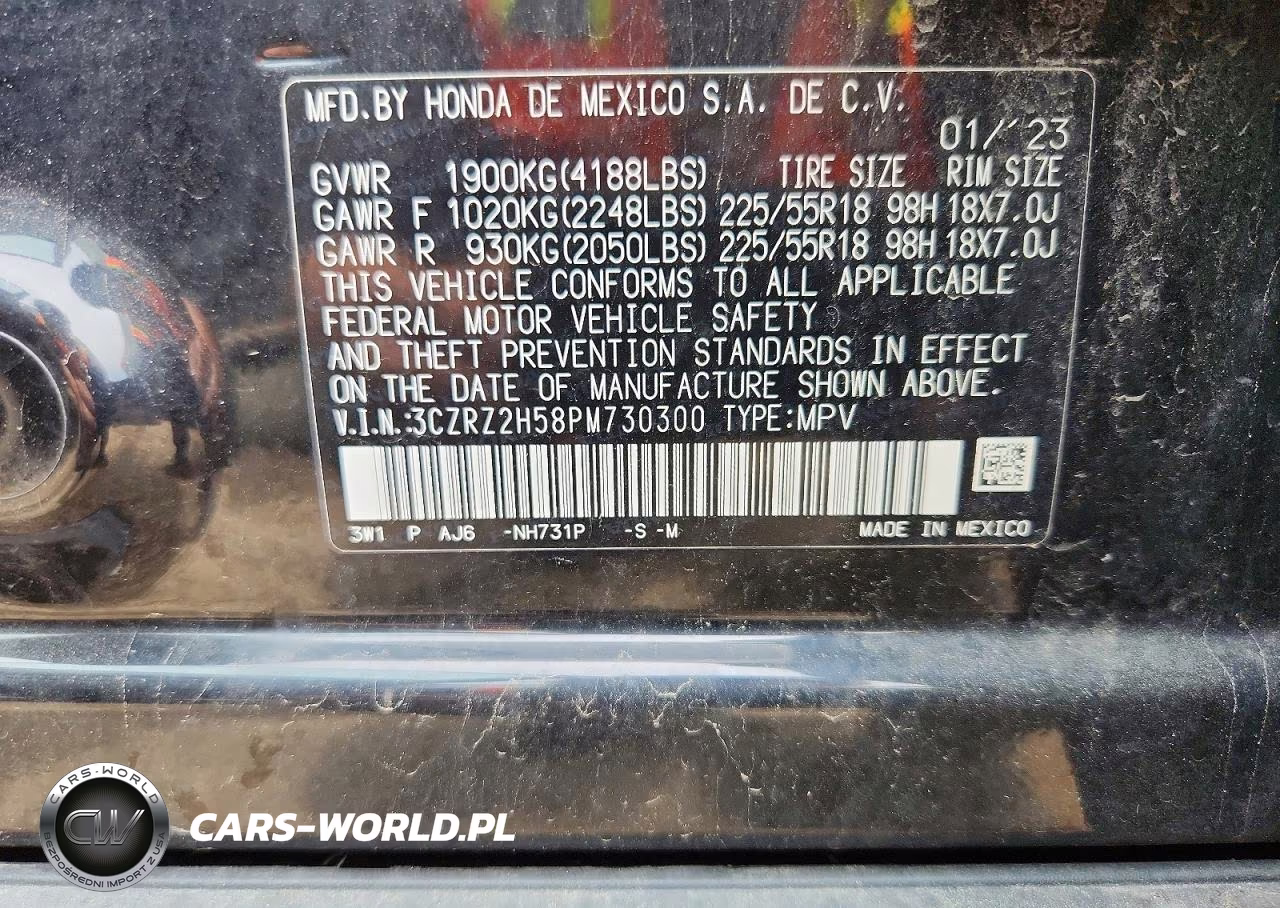 2023 Honda Hr-V Sport VIN:3CZRZ2H58PM730300 - 13