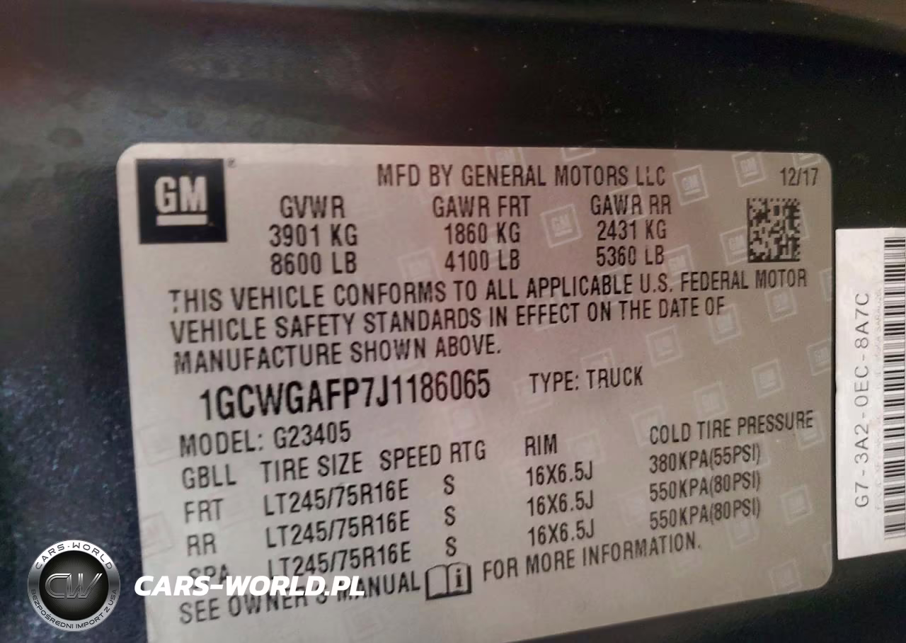 2018 Chevrolet Express G2500 VIN:1GCWGAFP7J1186065 - 12