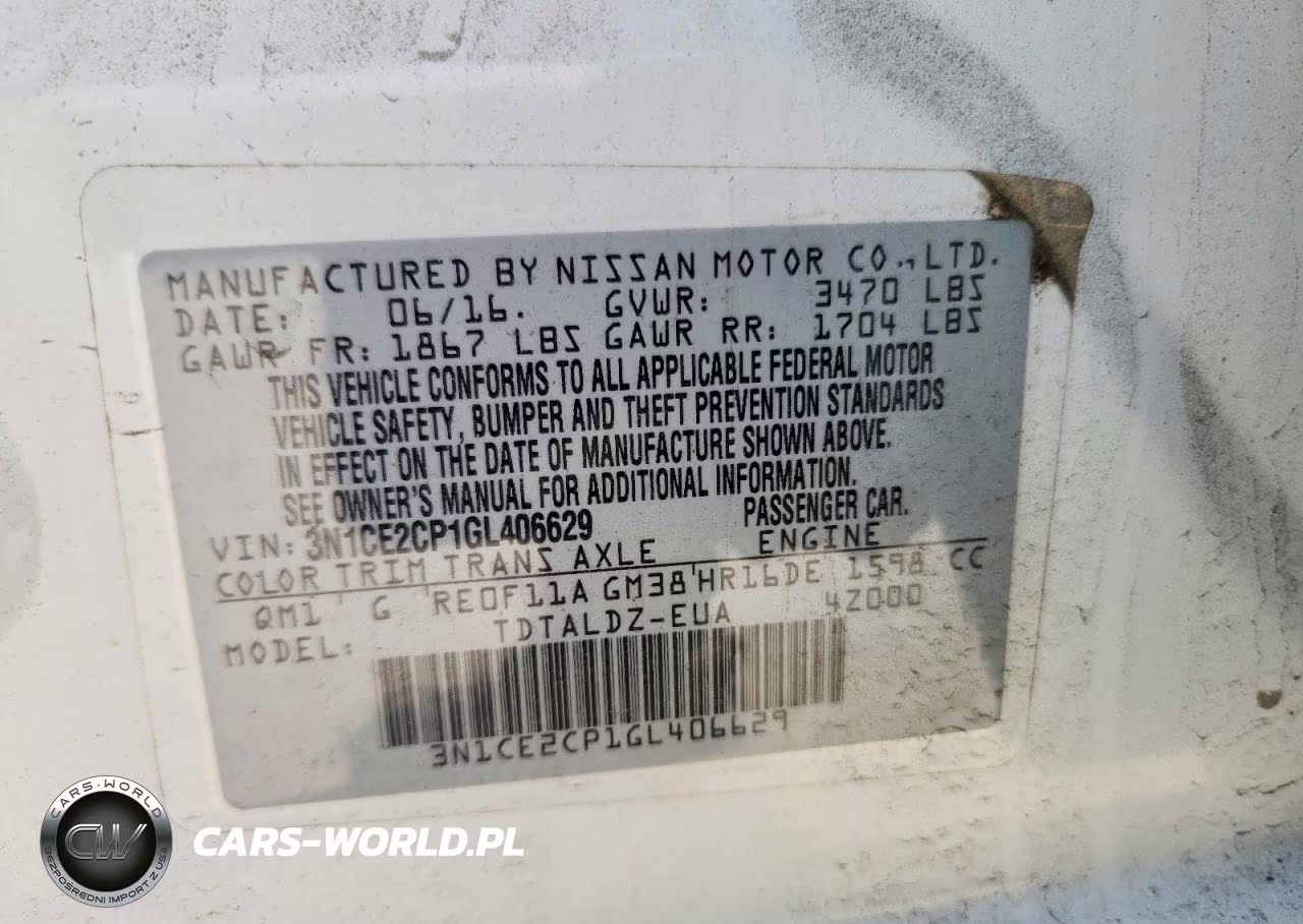 2016 Nissan Versa Note Sv VIN:3N1CE2CP1GL406629 - 12