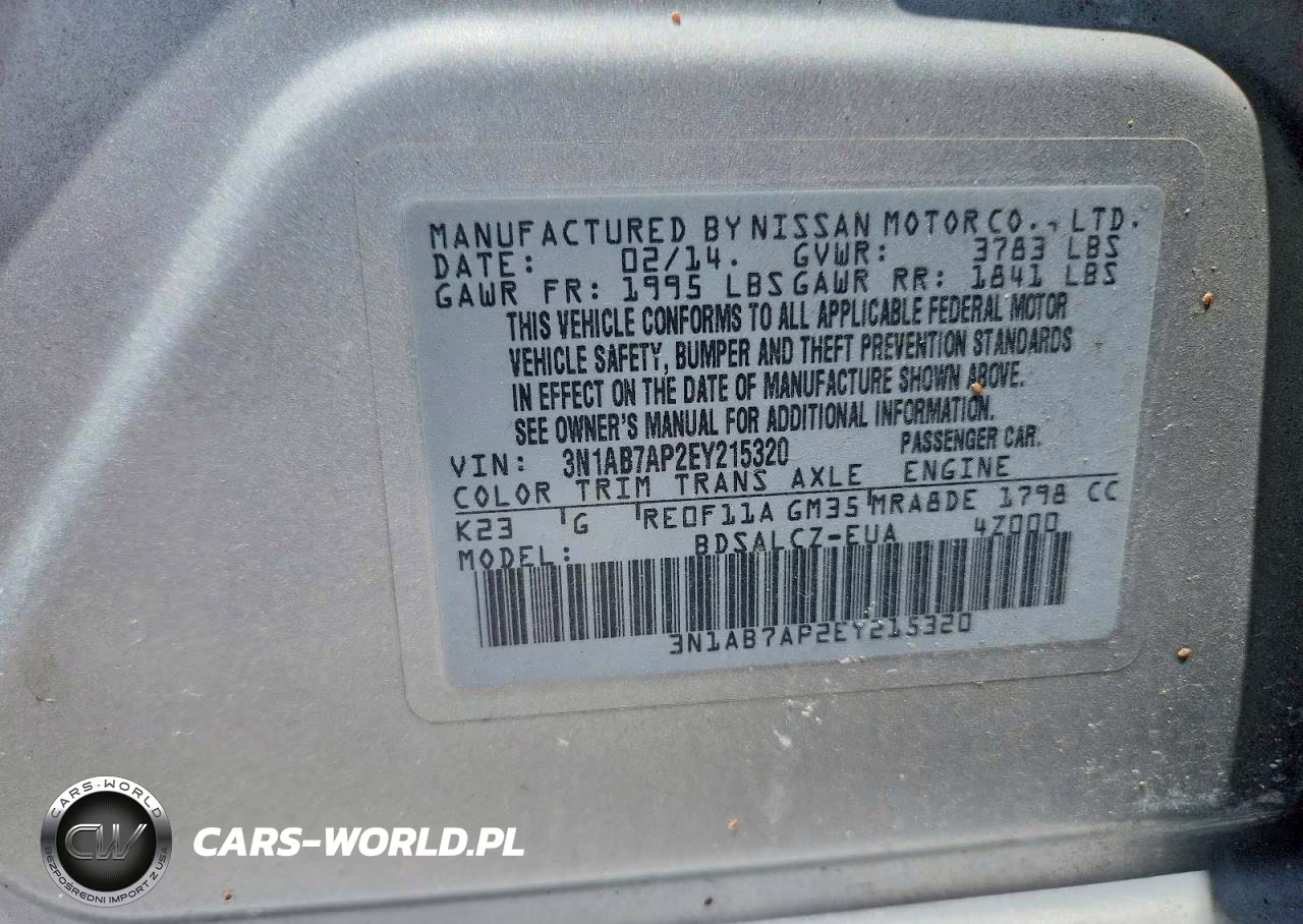2014 Nissan Sentra VIN:3N1AB7AP2EY215320 - 12