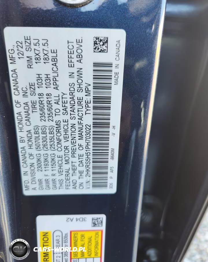 2023 Honda Cr-V Sport VIN:2HKRS5H51PH703022 - 13