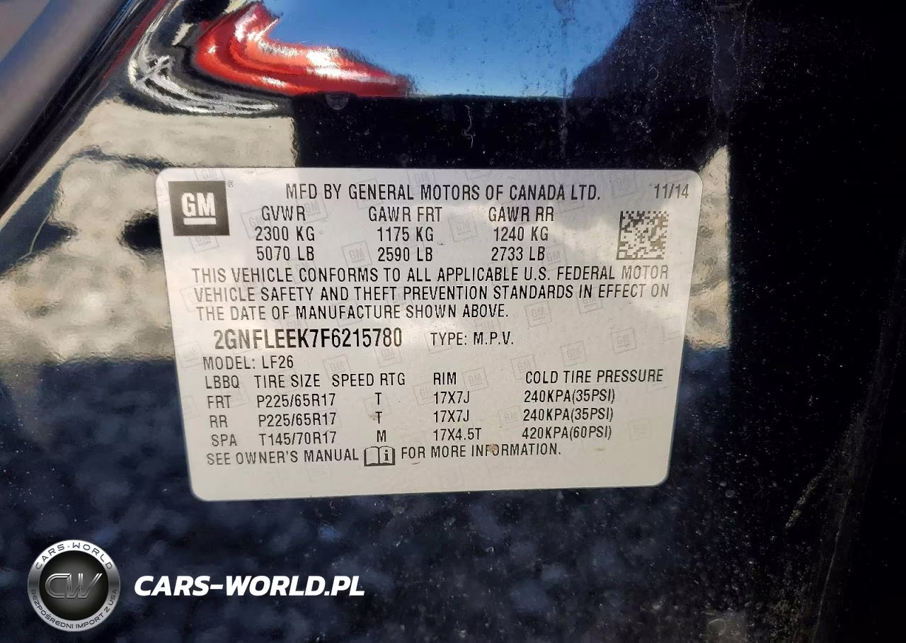 2015 Chevrolet Equinox Ls VIN:2GNFLEEK7F6215780 - 14