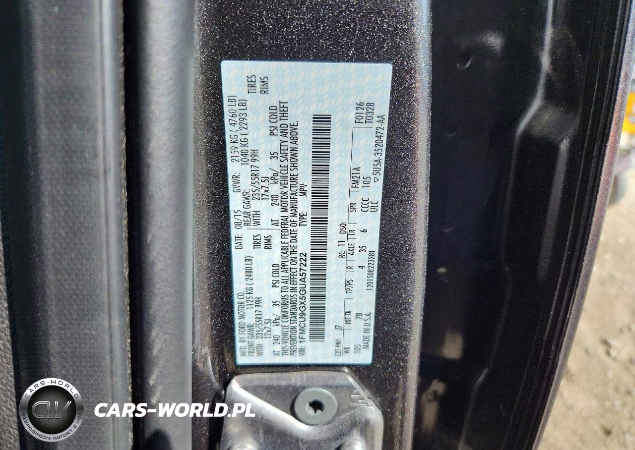 2016 Ford Escape Se VIN:1FMCU9GX5GUA57222 - 13