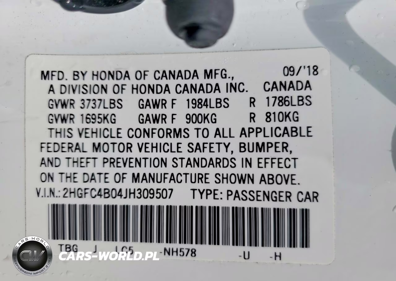 2018 Honda Civic Lx VIN:2HGFC4B04JH309507 - 12
