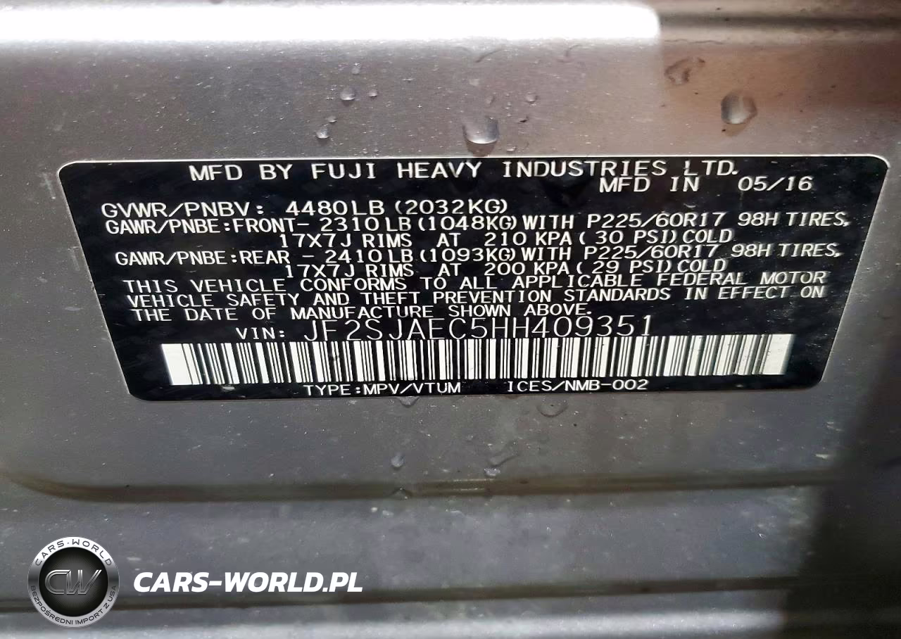 2017 Subaru Forester 2.5I Premium VIN:JF2SJAEC5HH409351 - 13