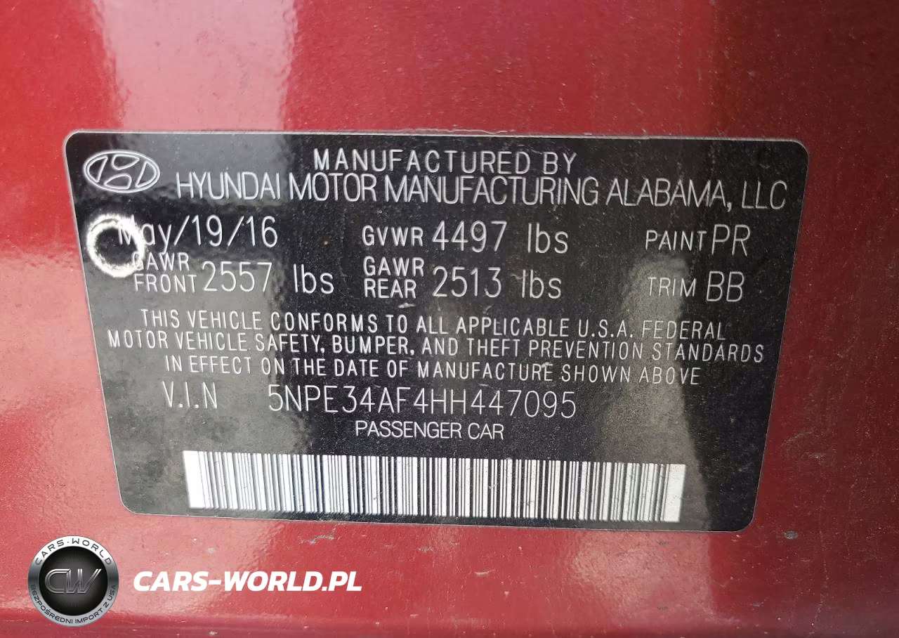 2017 Hyundai Sonata Sport VIN:5NPE34AF4HH447095 - 12
