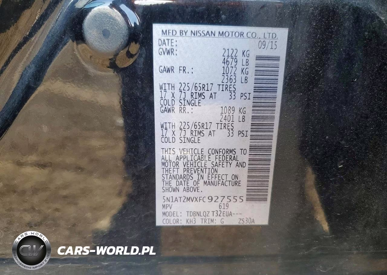 2015 Nissan Rogue Sv VIN:5N1AT2MVXFC927555 - 13