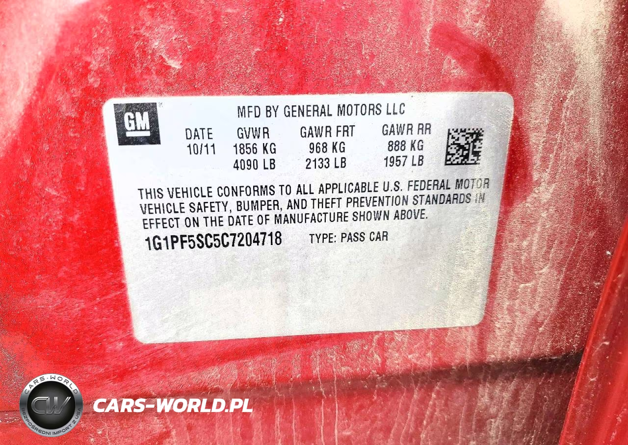 2012 Chevrolet Cruze Lt VIN:1G1PF5SC5C7204718 - 12