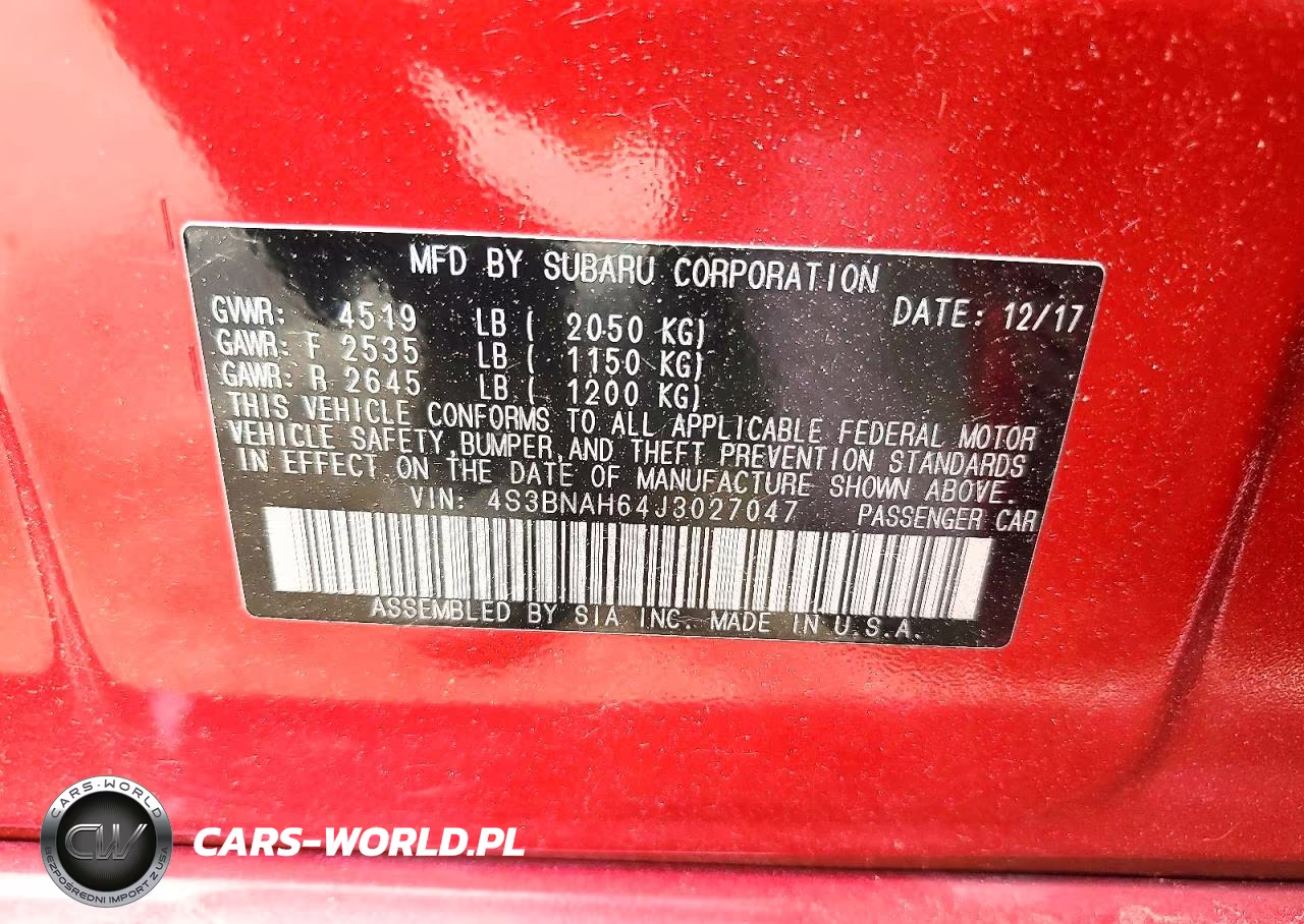 2018 Subaru Legacy 2.5I Premium VIN:4S3BNAH64J3027047 - 12