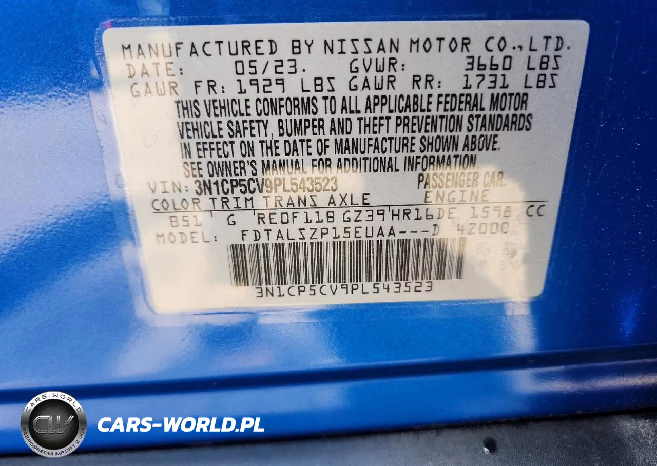 2023 Nissan Kicks Sv VIN:3N1CP5CV9PL543523 - 14