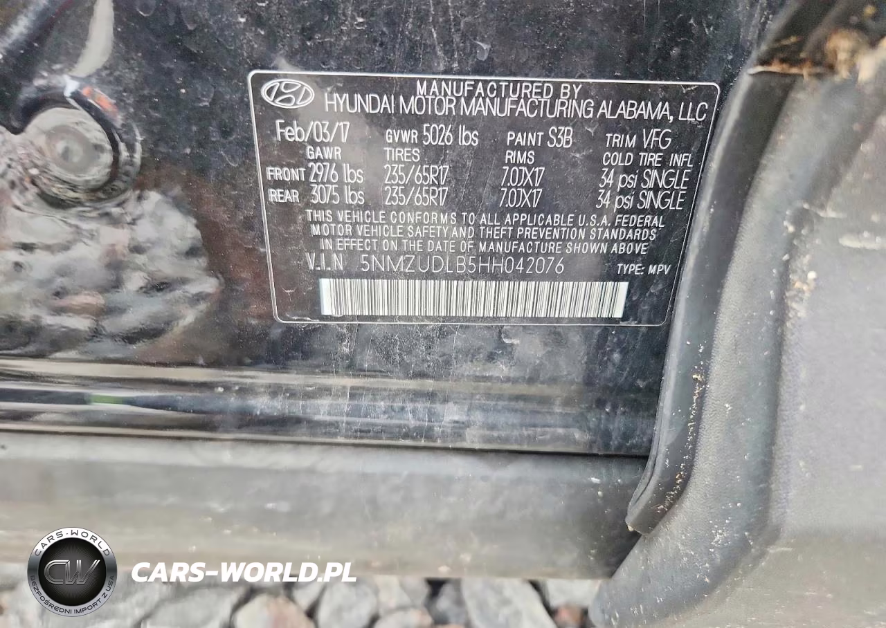 2017 Hyundai Santa Fe Sport 2.4L VIN:5NMZUDLB5HH042076 - 13