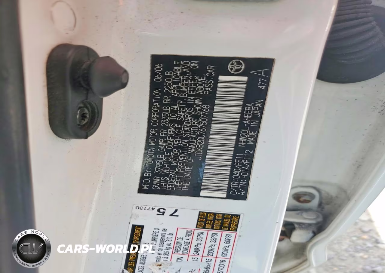 2006 Toyota Prius Base VIN:JTDKB20U767507768 - 12