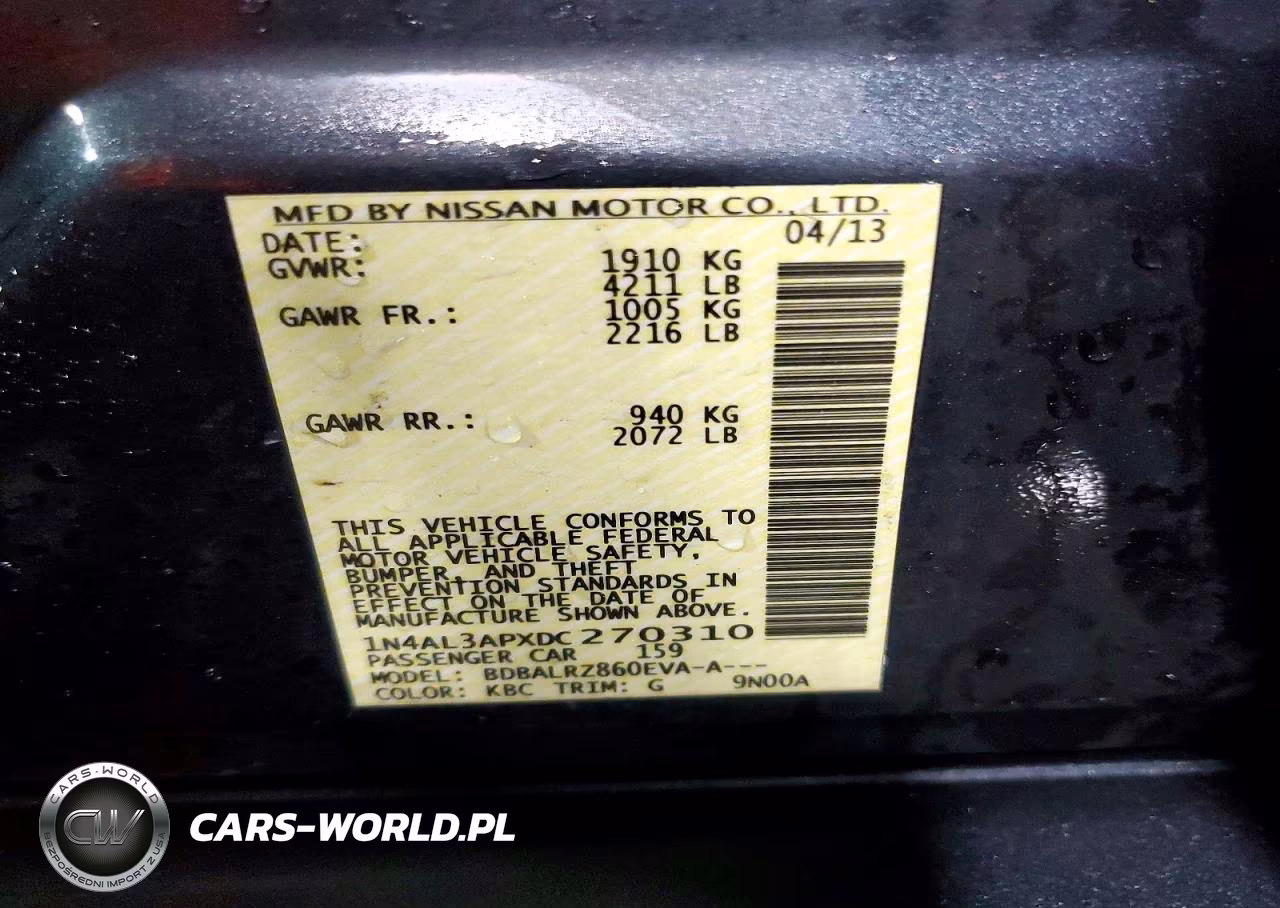 2013 Nissan Altima 2.5 VIN:1N4AL3APXDC270310 - 13