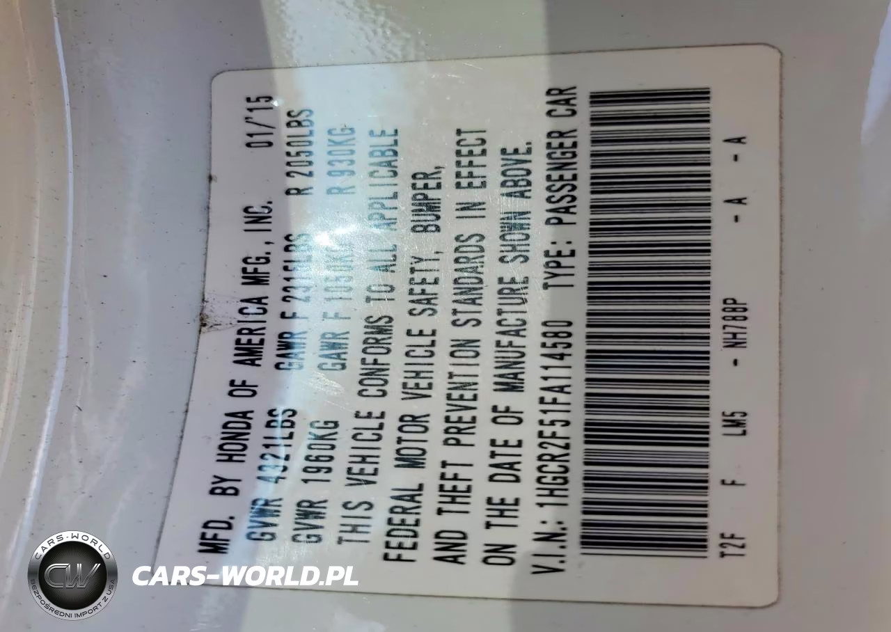 2015 Honda Accord VIN:1HGCR2F51FA114580 - 13