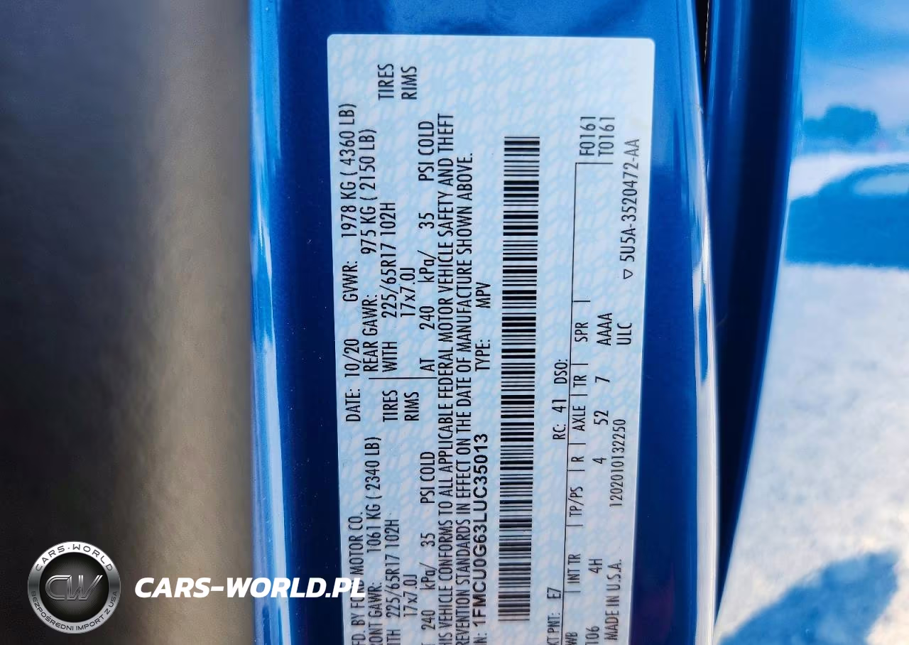 2020 Ford Escape Se VIN:1FMCU0G63LUC35013 - 13