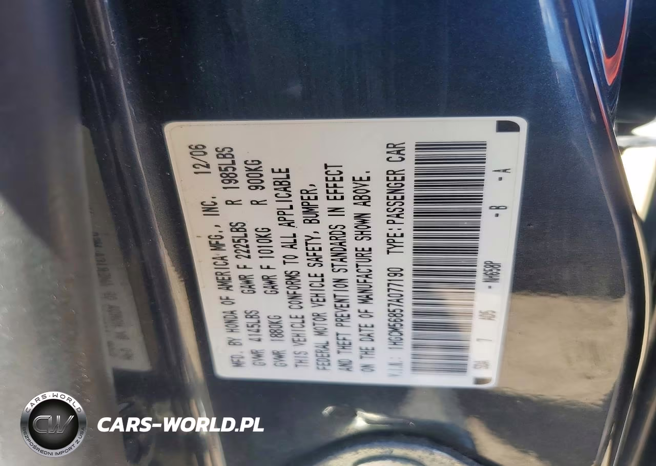 2007 Honda Accord Ex VIN:1HGCM56857A077190 - 12