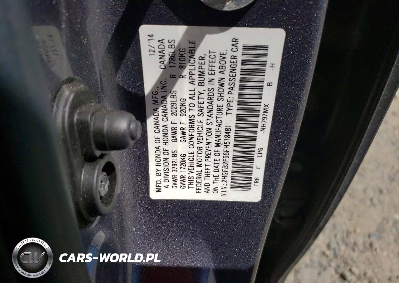 2015 Honda Civic Exl VIN:2HGFB2F96FH518481 - 13
