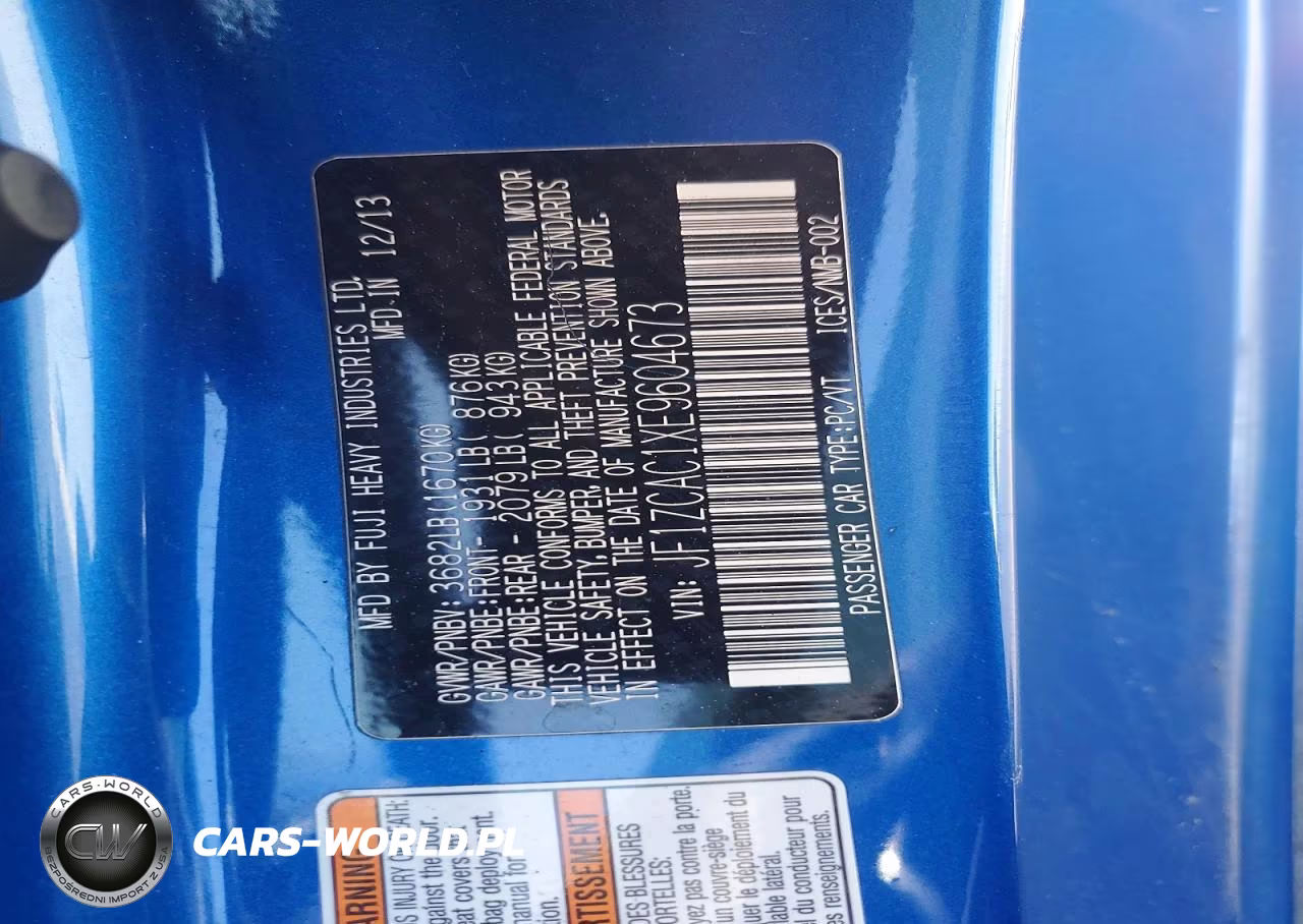 2014 Subaru Brz 2.0 Limited VIN:JF1ZCAC1XE9604673 - 12