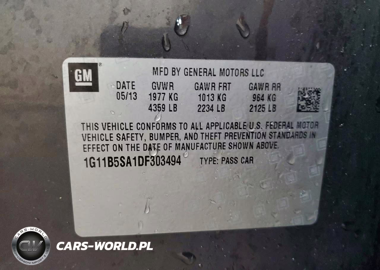 2013 Chevrolet Malibu Ls VIN:1G11B5SA1DF303494 - 12
