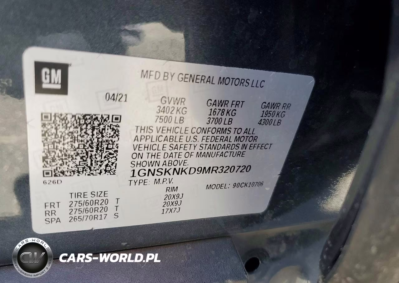 2021 Chevrolet Tahoe K1500 Lt VIN:1GNSKNKD9MR320720 - 13