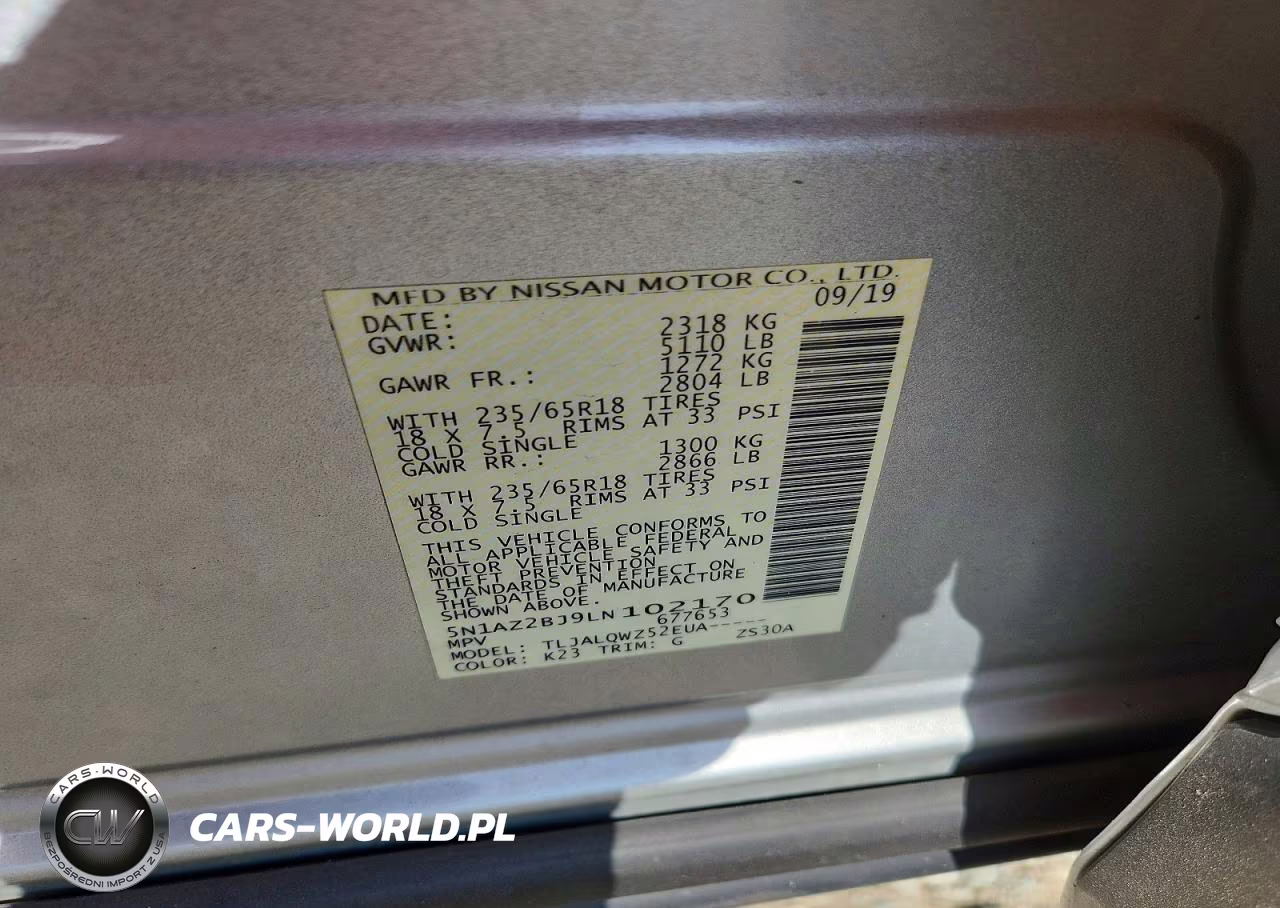 2020 Nissan Murano Sv VIN:5N1AZ2BJ9LN102170 - 13