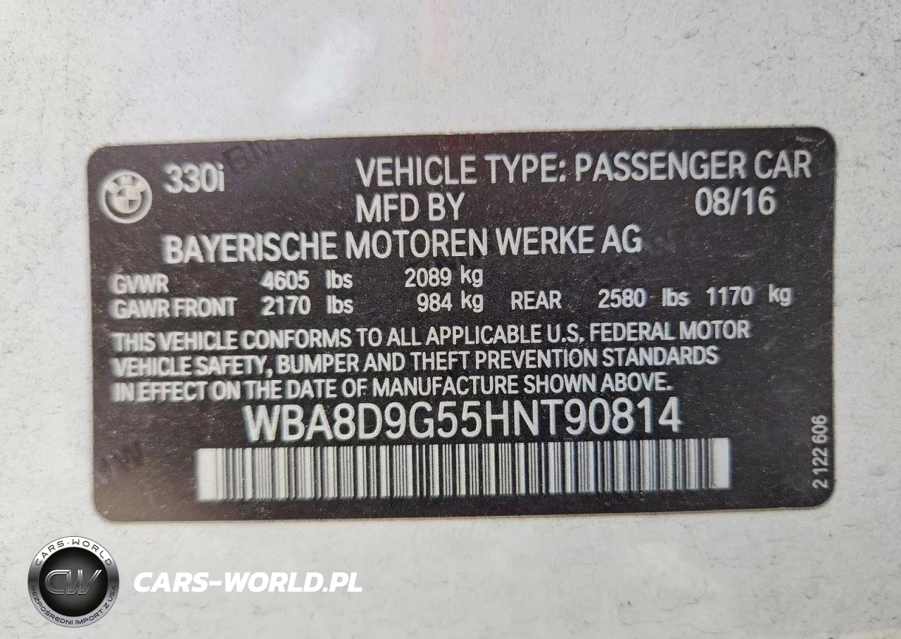 2017 BMW 330 Xi VIN:WBA8D9G55HNT90814 - 13