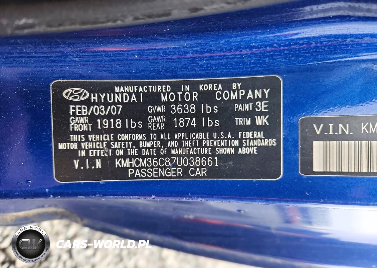 2007 Hyundai Accent Gs VIN:KMHCM36C87U038661 - 12