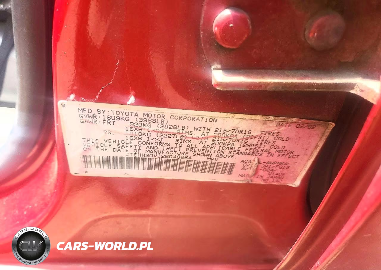 2002 Toyota Rav4 Base VIN:JTEHH20V126048864 - 13