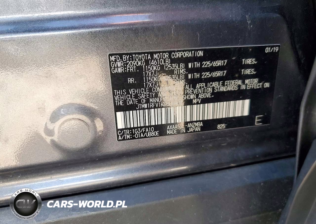 2019 Toyota Rav4 Xle VIN:JTMW1RFV1KD506933 - 14