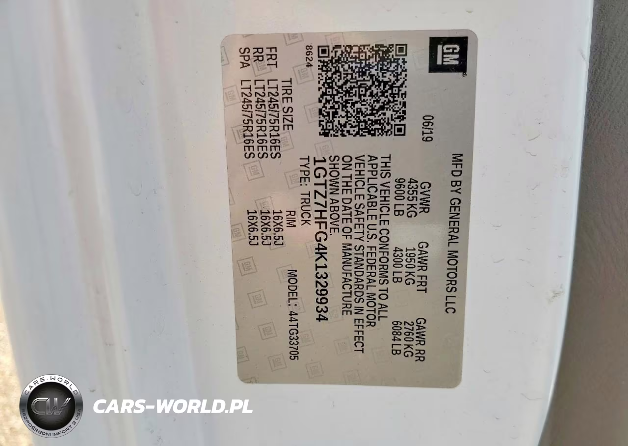 2019 GMC Savana 3500 Cargo Delivery Van VIN:1GTZ7HFG4K1329934 - 13