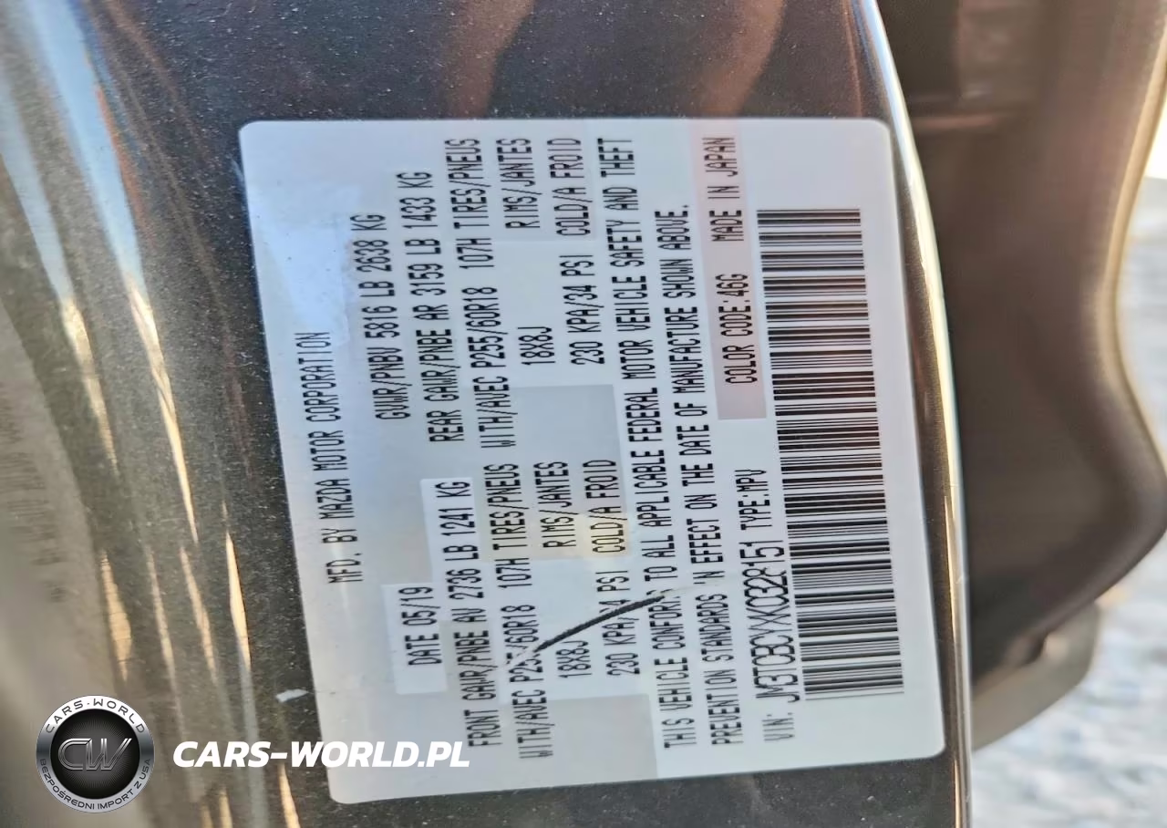 2019 Mazda Cx-9 Touring VIN:JM3TCBCYXK0328151 - 13