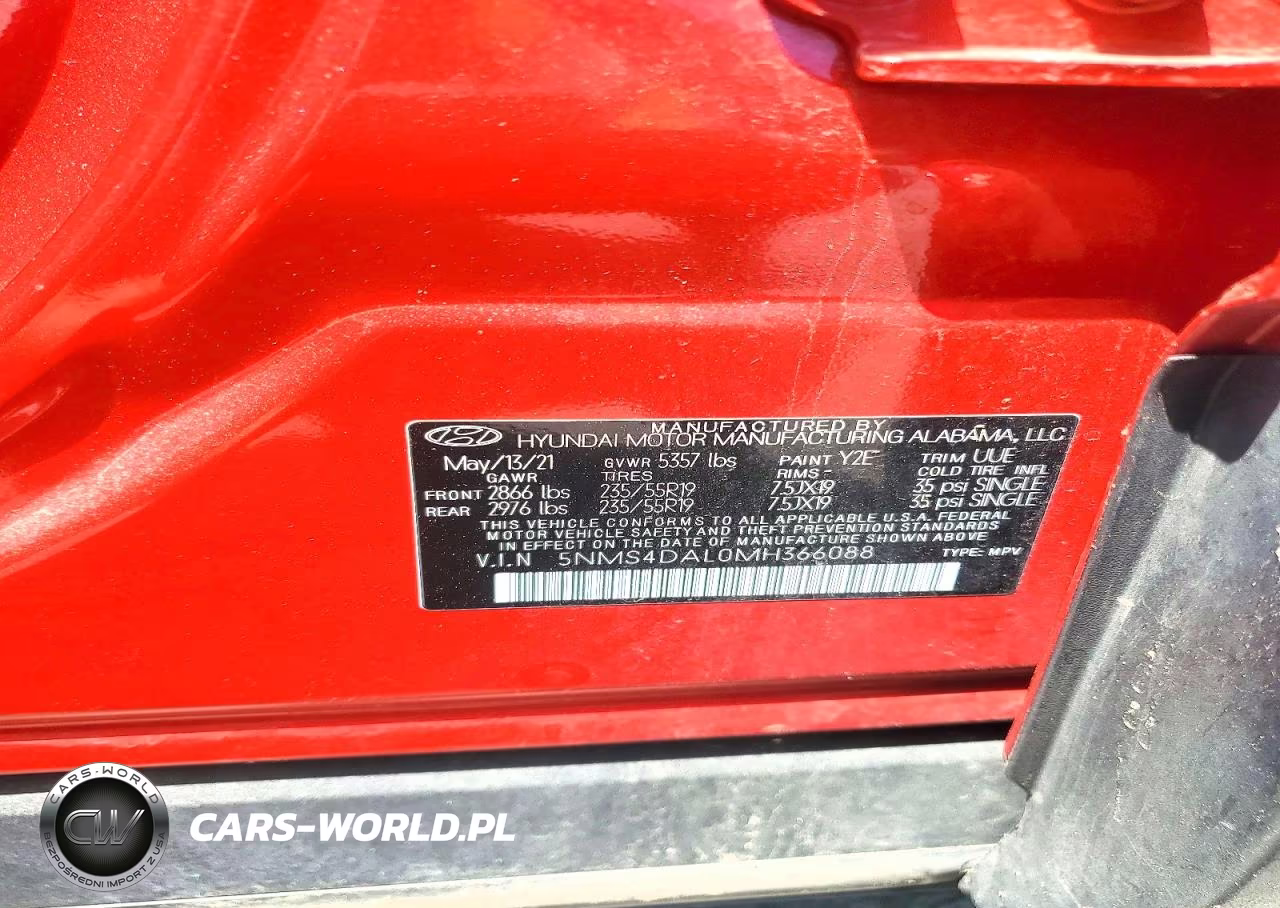 2021 Hyundai Santa Fe Limited VIN:5NMS4DAL0MH366088 - 13