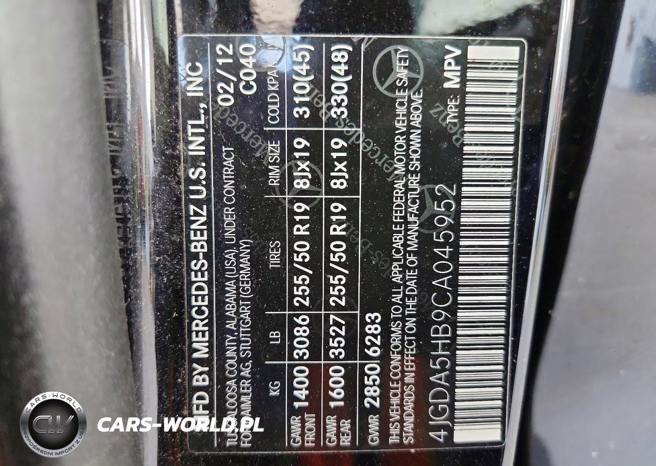2012 Mercedes-Benz Ml 350 4Matic VIN:4JGDA5HB9CA045952 - 13