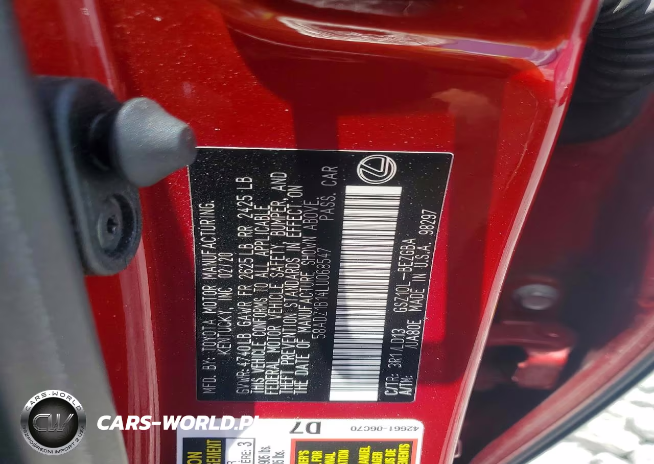 2020 Lexus Es 350 VIN:58ADZ1B14LU068547 - 13