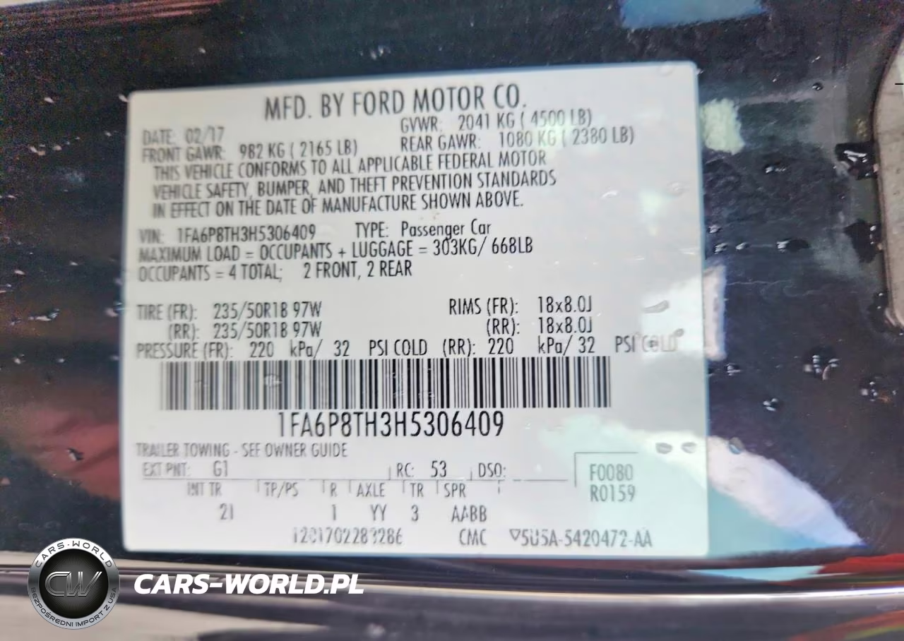 2017 Ford Mustang VIN:1FA6P8TH3H5306409 - 12