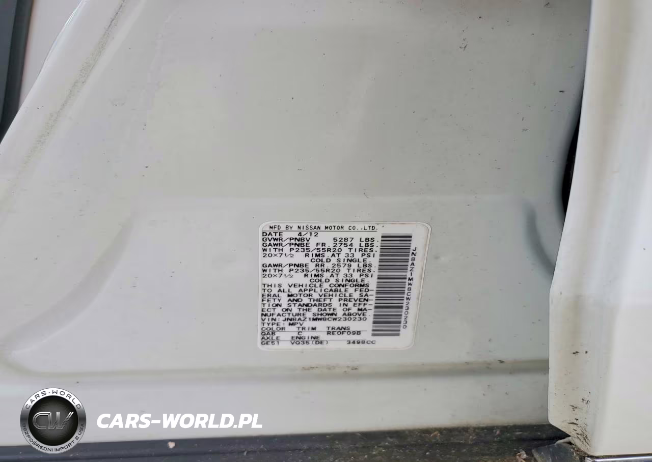 2012 Nissan Murano S VIN:JN8AZ1MW8CW230230 - 13