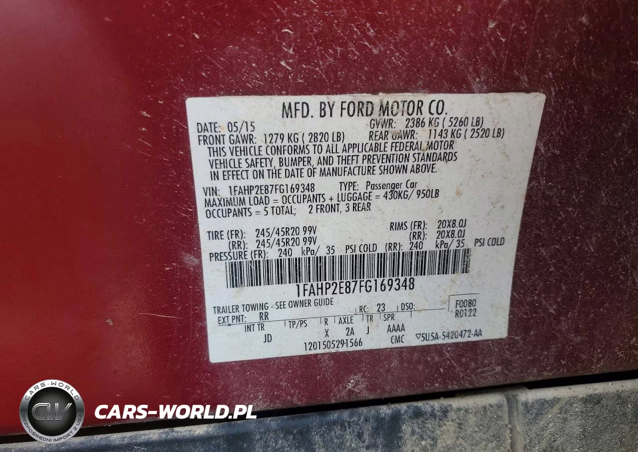 2015 Ford Taurus Sel VIN:1FAHP2E87FG169348 - 13