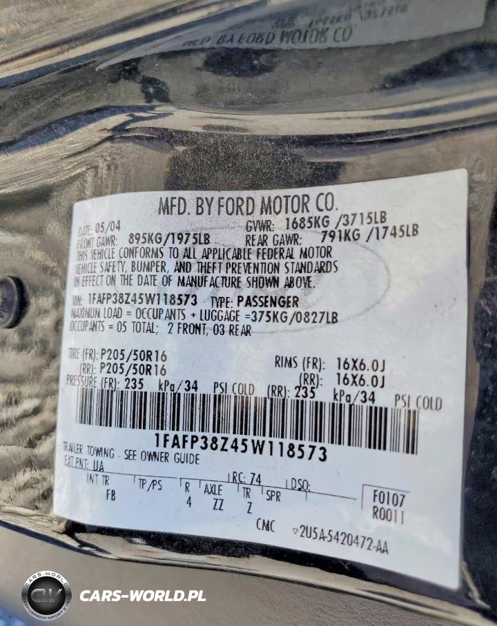 2005 Ford Focus Zx4 St VIN:1FAFP38Z45W118573 - 12