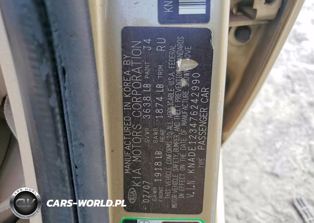 2007 Kia Rio Base VIN:KNADE123476242990 - 12