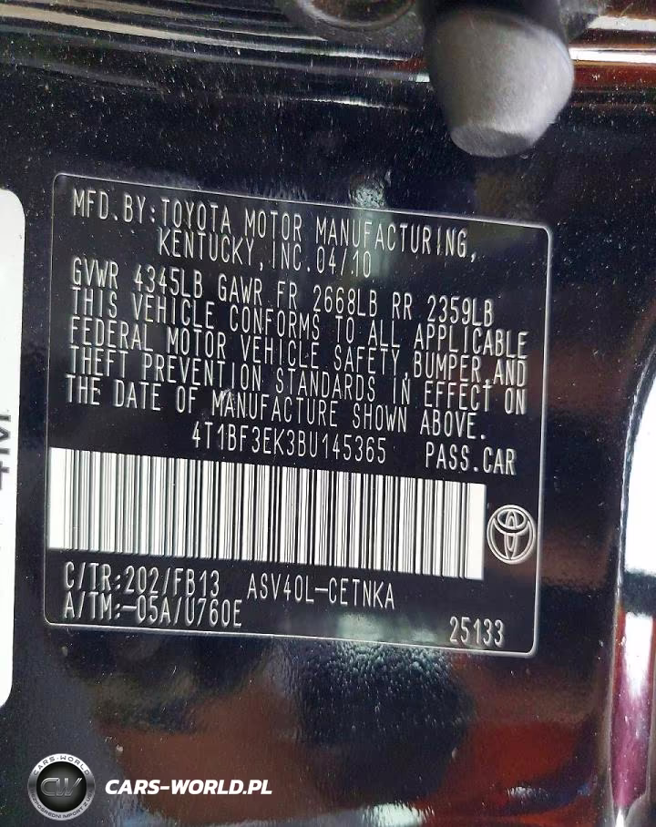 2011 Toyota Camry Le VIN:4T1BF3EK3BU145365 - 13