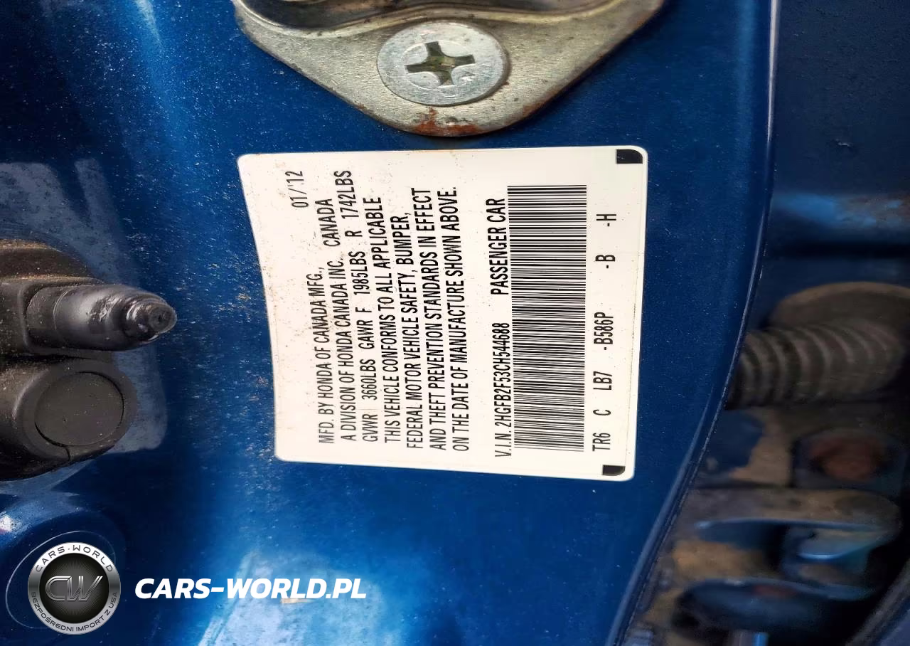 2012 Honda Civic Lx VIN:2HGFB2F53CH544688 - 13