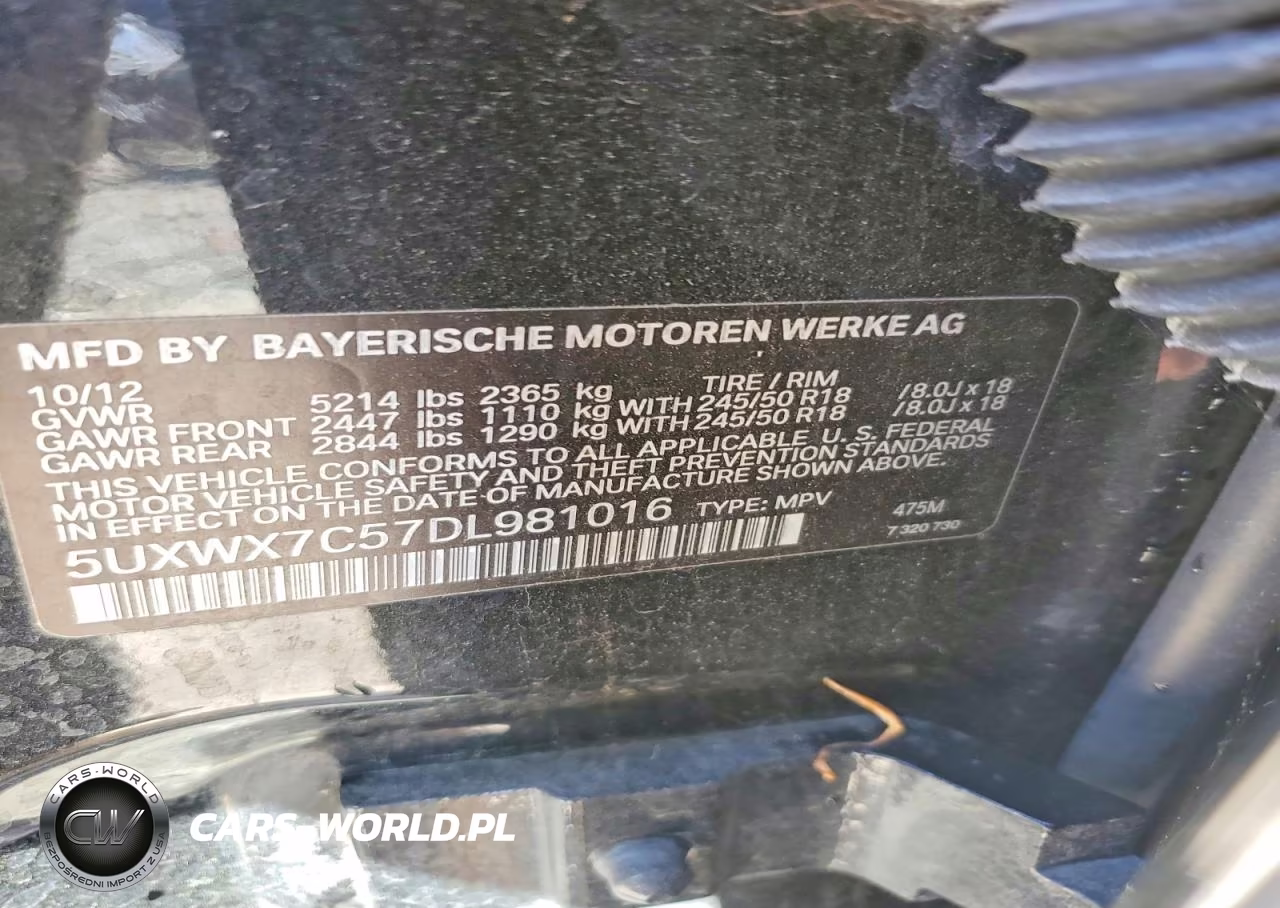 2013 BMW X3 xDrive35I VIN:5UXWX7C57DL981016 - 12