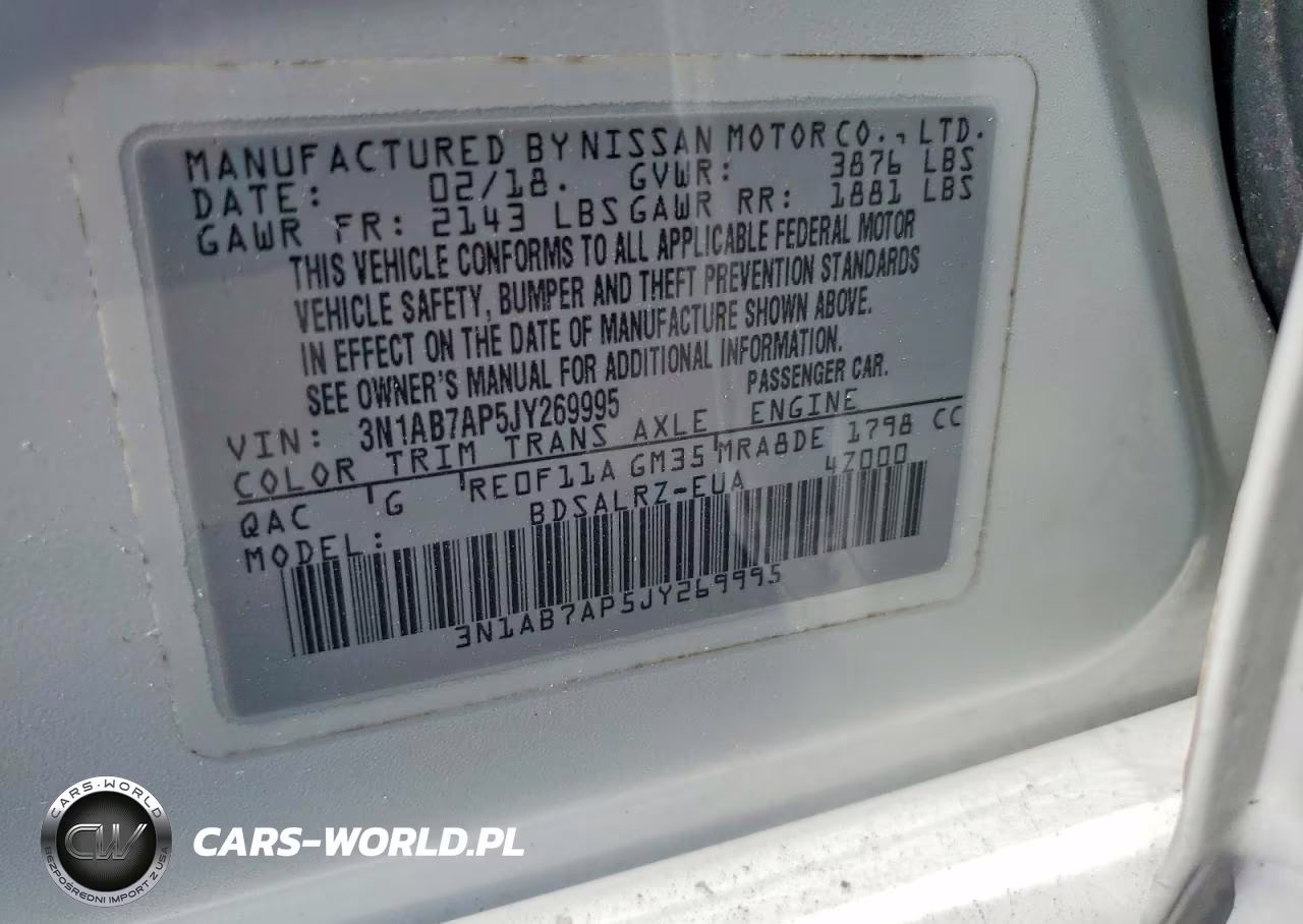 2018 Nissan Sentra Sr VIN:3N1AB7AP5JY269995 - 12