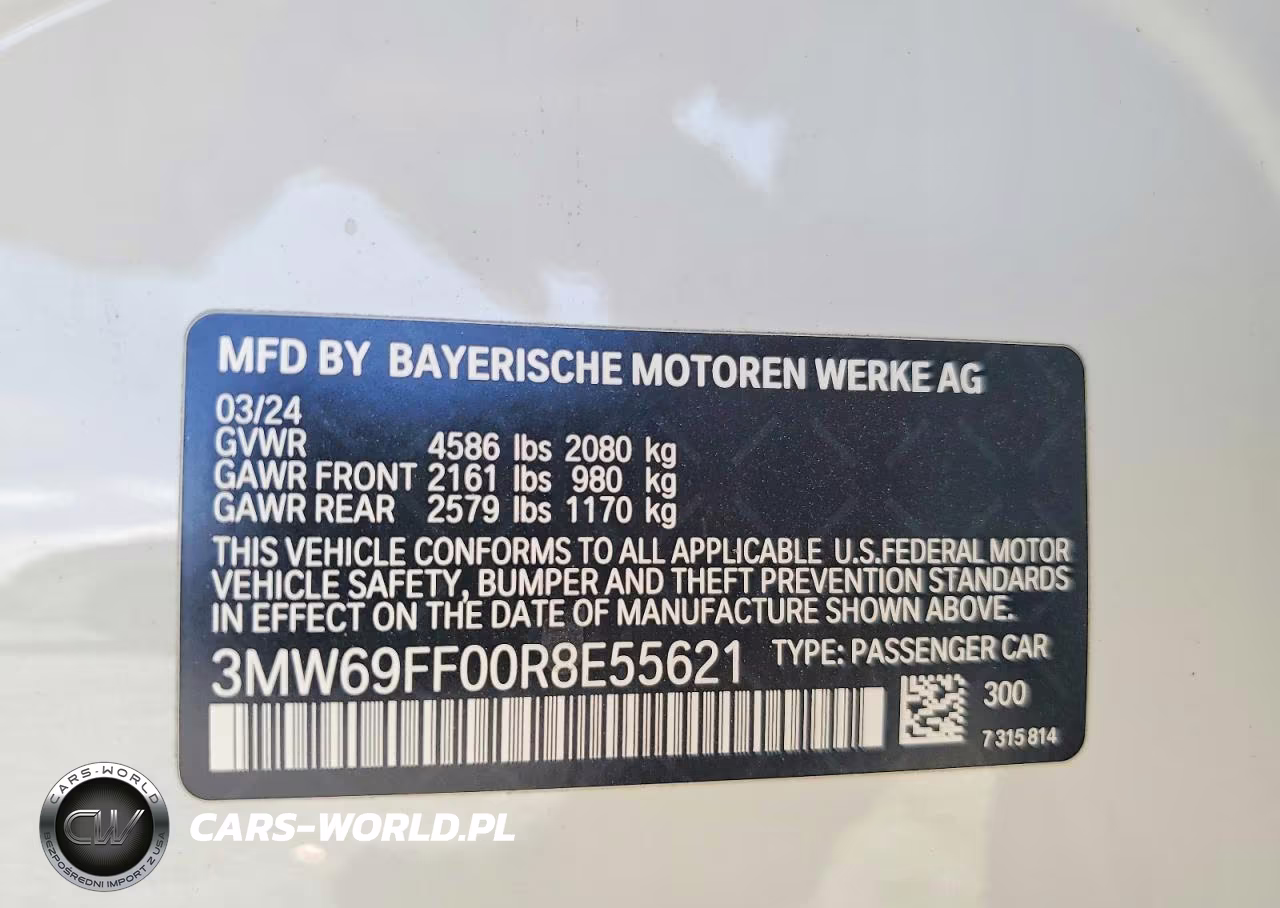 2024 BMW 330I VIN:3MW69FF00R8E55621 - 12
