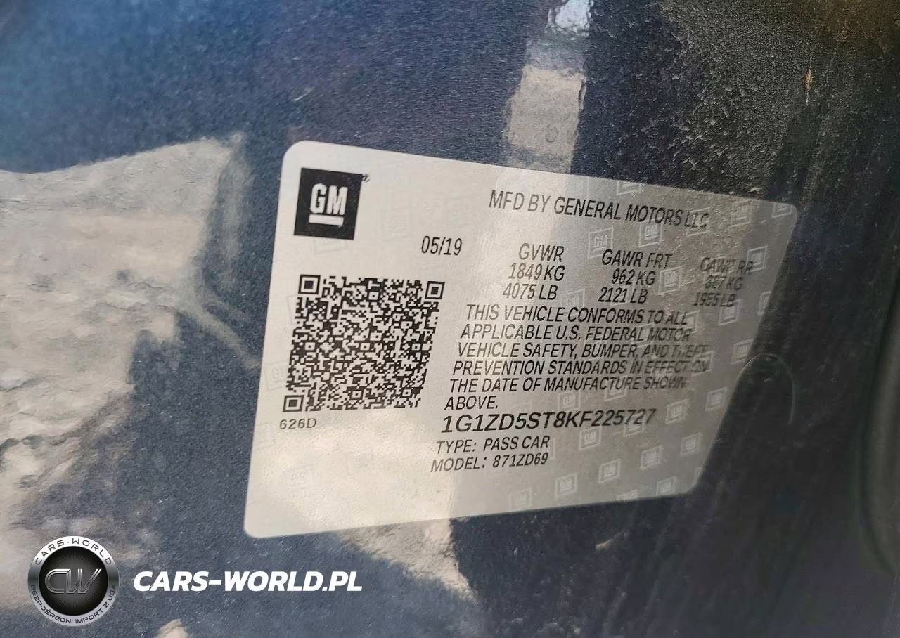 2019 Chevrolet Malibu Lt VIN:1G1ZD5ST8KF225727 - 13